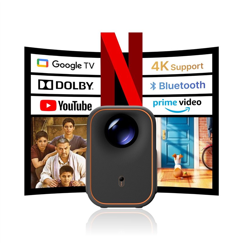[Netflix sous Licence & Google TV] 2025 Formovie Mini projecteur WiFi Bluetooth 4K Portable pour Films en extérieur, 200 ISO Lum