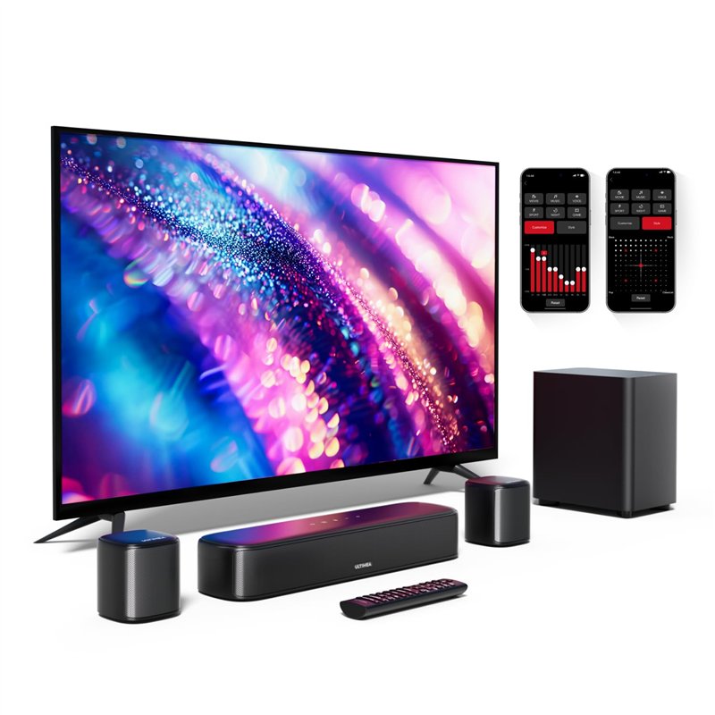ULTIMEA 5.1 Barre de Son TV, Barre de Son avec Système de Son Surround Virtuel pour TV, App Contrôle, Barres de Son pour Home Ci