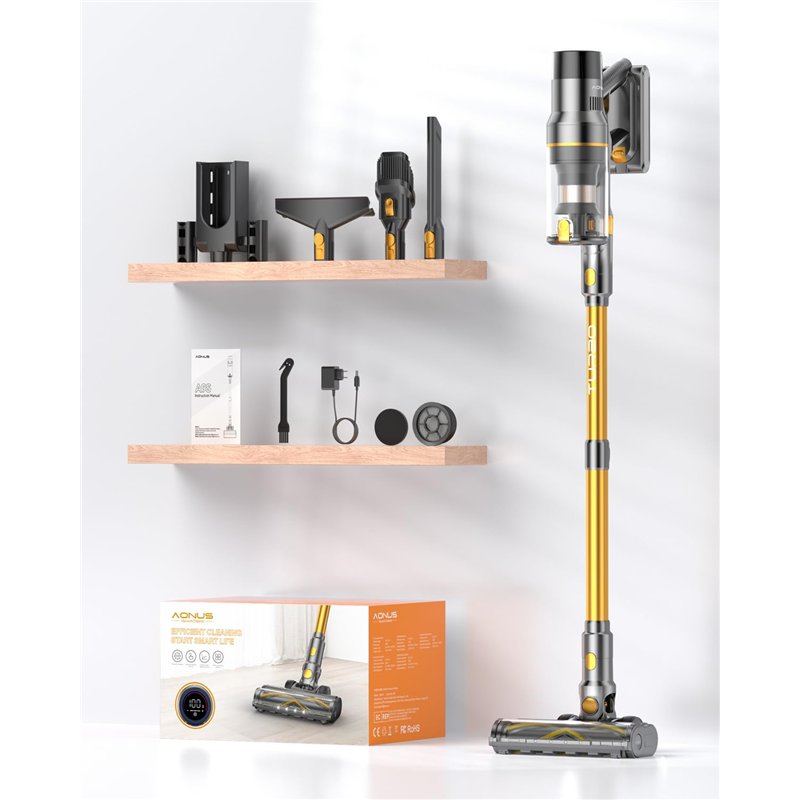 Image secondaire de aonus A9S Aspirateur Balai sans Fil 45Kpa/580W/70Mins, Aspirateur sans Fil Puissant, Écrans Tactiles, Aspirateur Balai Autoporta