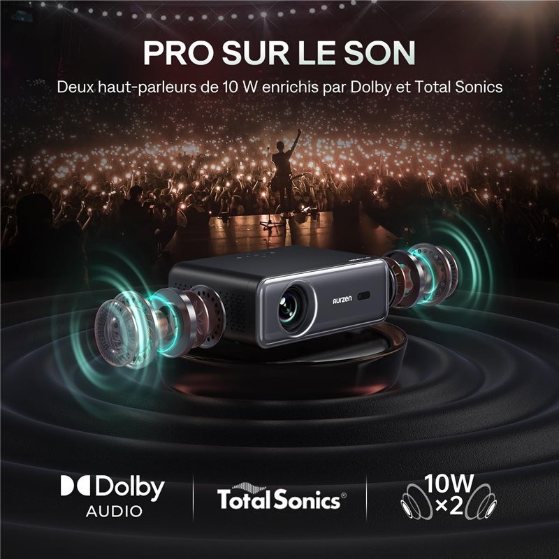 Image secondaire de App Intégrée Videoprojecteur 4K Supportée Dolby Audio&Netflix 2025 Upgraded EAZZE D1 Pro Portable Projecteur Video WiFi Bluetooth