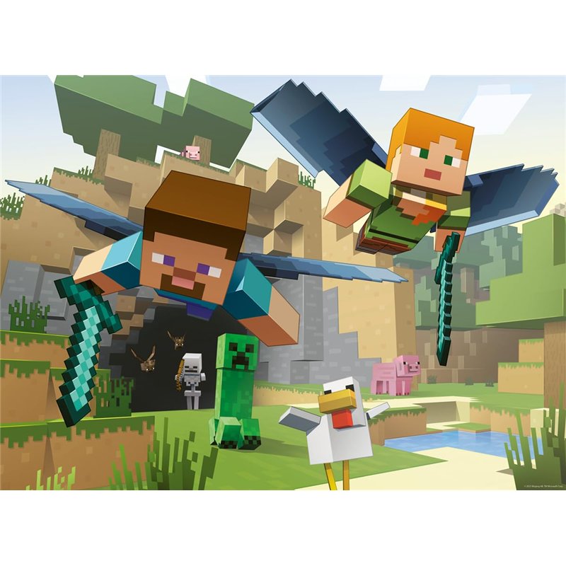 Image secondaire de Ravensburger - Puzzle Enfant - 200 pièces XXL - Les Aventures de Minecraft - Fille ou garçon dès 8 Ans - Puzzle de qualité supér