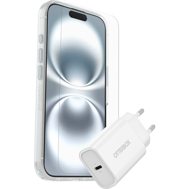 Image secondaire de OtterBox Pack de Protection pour iPhone 16; Coque de Protection Fine Symmetry Series Clear MagSafe, Protecteur d'écran OtterBox