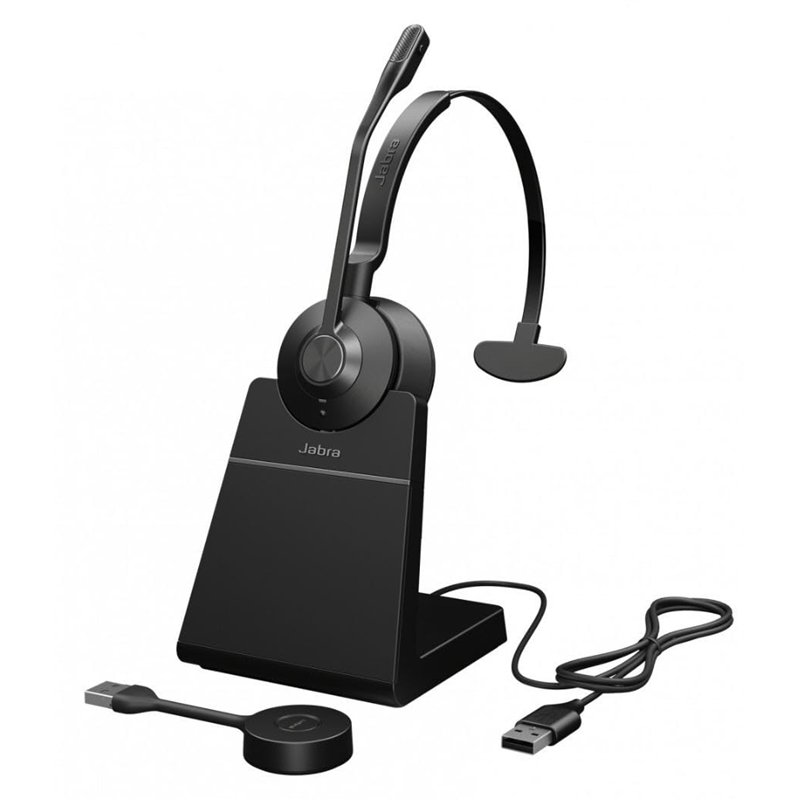 Casque mono Engage 55 SE MS, adaptateur DECT Link 400c USB-C, support de bureau Engage 55 SE, câble USB-C vers USB-C de 1,2 m, é