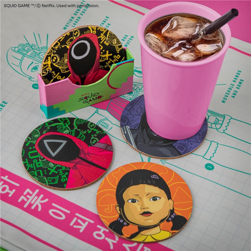 Image secondaire de Cinereplicas Squid Game - Set of 4 Squid Game Coasters - 9.5 cm - Official License