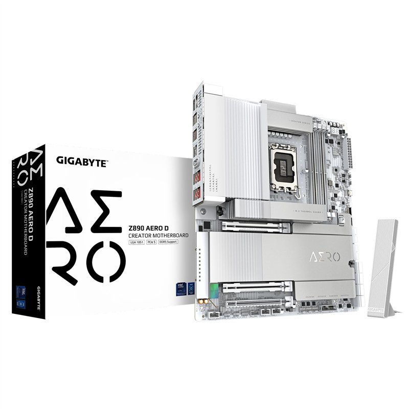 GIGABYTE Z890 Aero D Carte Mère - Prend en Charge Les processeurs Intel Core Ultra (Série 2), VRM 16+1+2 Phases, jusqu'à 9500MHz