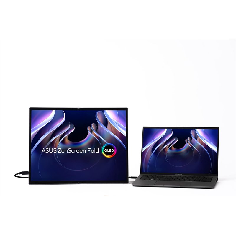 Image secondaire de ASUS ZenScreen Fold MQ17QH Moniteur Portable 17,3, Quad HD OLED (2560 x 1920), HDMI, Deux USB-C, Support Pliable intégré, 100pur