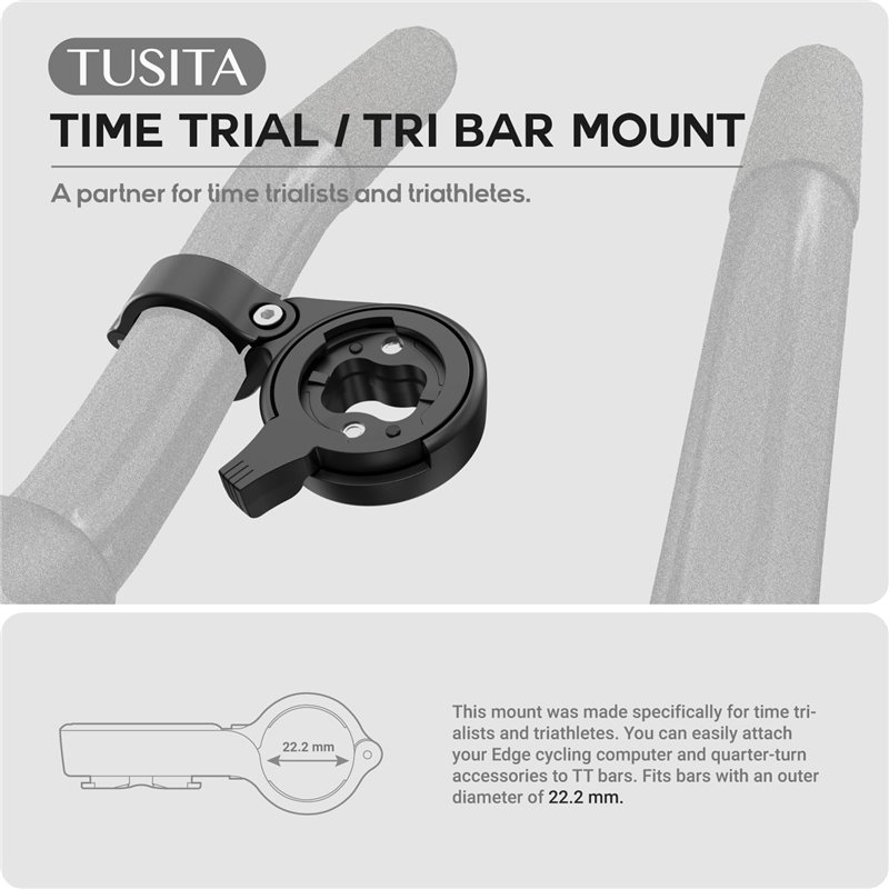 Image secondaire de TUSITA Time TrialTri Support de Guidon Compatible avec Garmin Edge GPS Ordinateur de Vélo