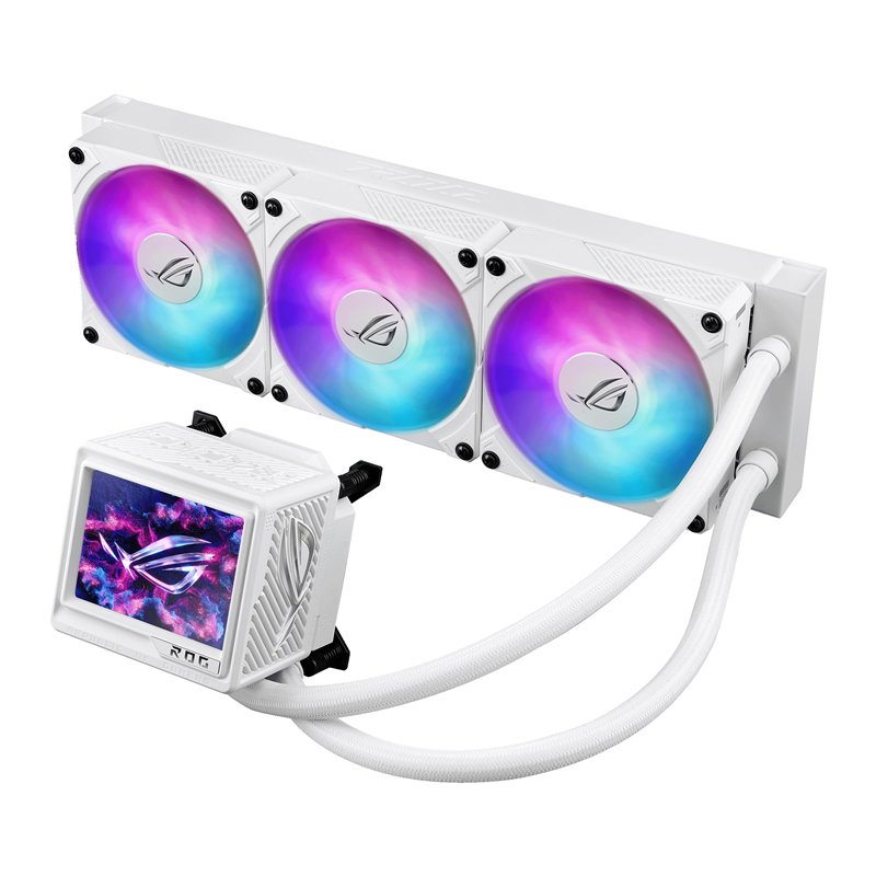 ROG Ryujin III 360 ARGB Extreme White Edition AIO Cooler with Asetek Gen8 V2 Pump; Thickened Magnetic Fans; 3.5
