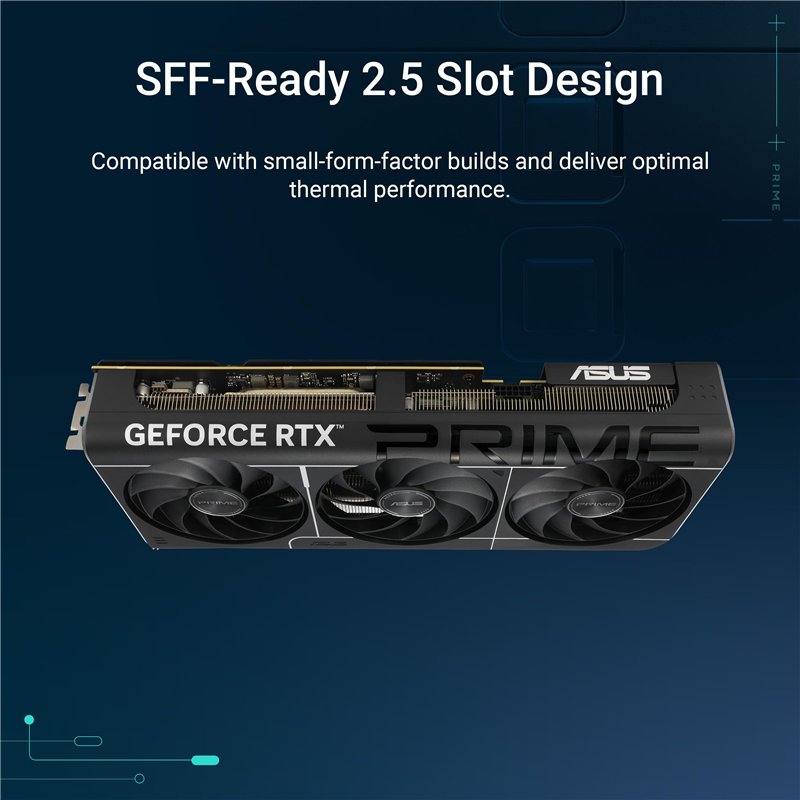Image secondaire de Asus Prime GeForce RTX 5070 Ti 16GB GDDR7 OC Edition – Carte Graphique (PCIe 5.0, HDMI, Display 2.1, 2.5 Slot, Ventilateurs axia