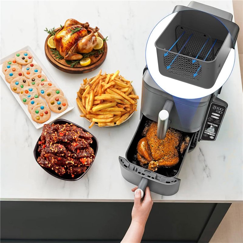 Image secondaire de Tuocal 2 Pièces Grille Anti Projection pour Air Fryer Ninja Double Stack XL SL400EU SL300EU, Anti Eclaboussure Moule Silicone Pl