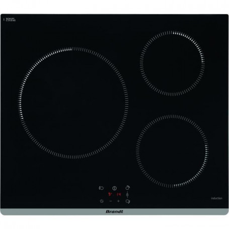 BRANDT TI364B - Table de cuisson posable - 3 zones - 3600 W - L60 cm - Noir