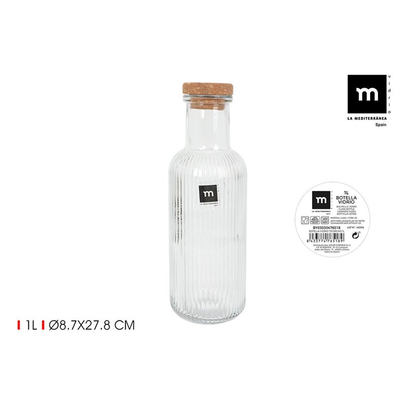 Image secondaire de Bouteille en Verre La Mediterránea verre 1 L (24 Unités)