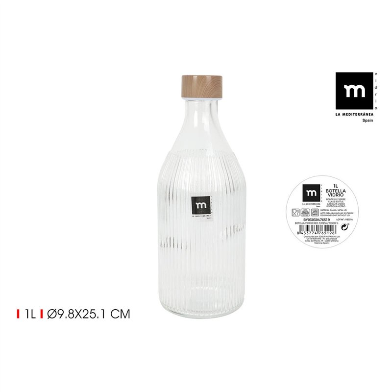 Image secondaire de Bouteille en Verre La Mediterránea Métal verre 1 L (24 Unités)
