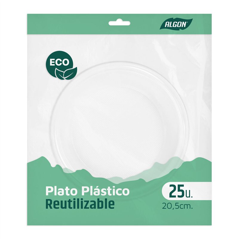 Image secondaire de Service de vaisselle Algon Plastique 20,5 cm 25 Pièces (12 Unités)