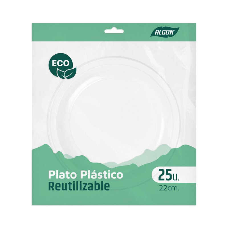 Image secondaire de Service de vaisselle Algon Plastique 22 cm 25 Pièces (12 Unités)