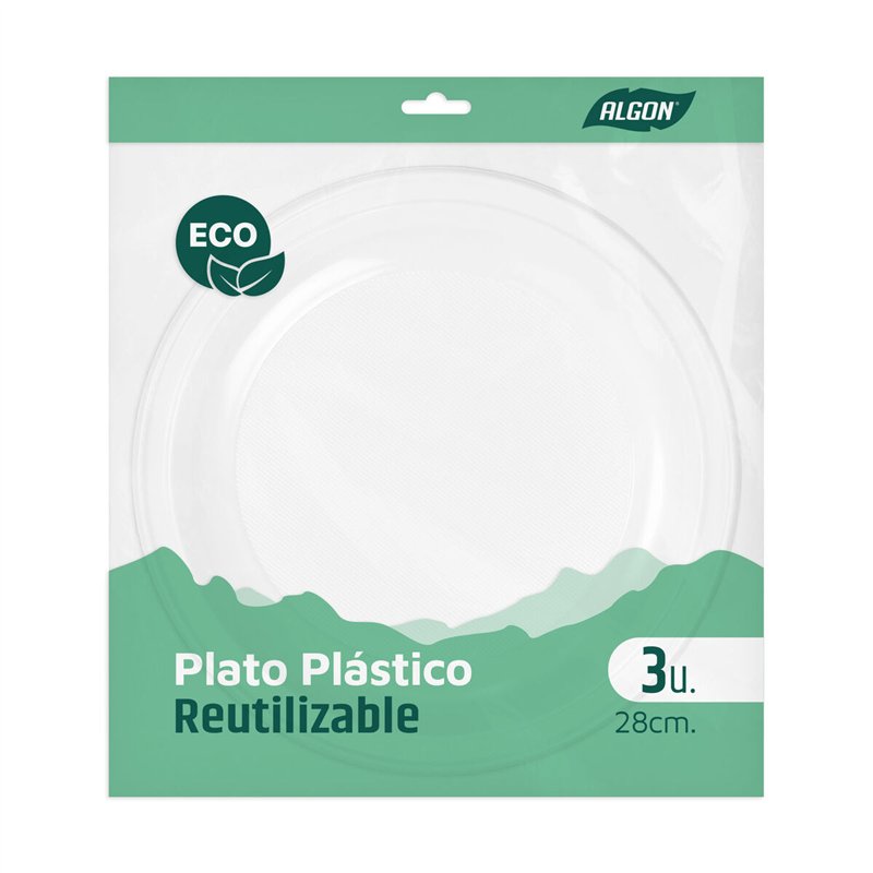 Image secondaire de Service de vaisselle Algon Plastique 28 cm 3 Pièces (24 Unités)