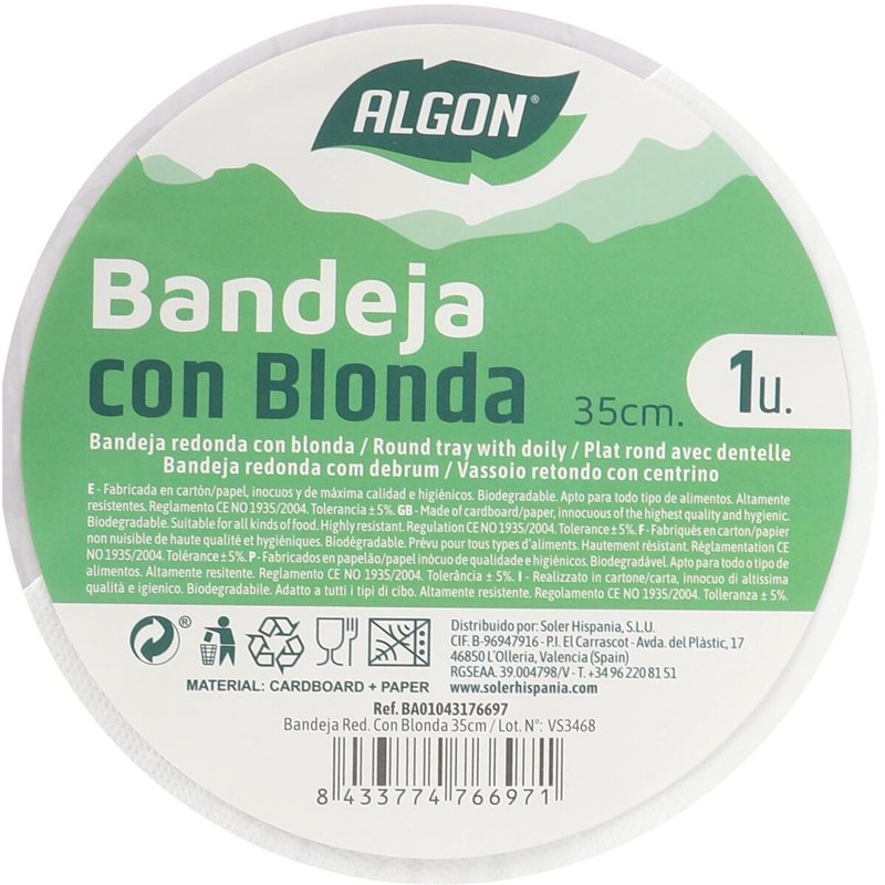 Image secondaire de Plateau apéritif Algon Rond 35 cm (30 Unités)