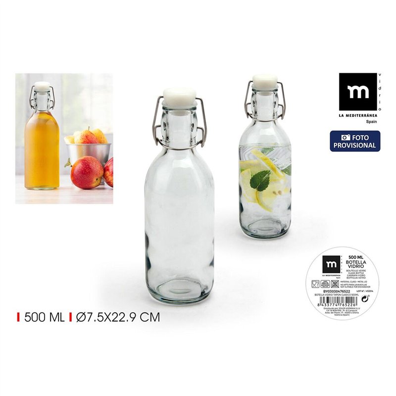 Image secondaire de Bouteille en Verre La Mediterránea verre 500 ml (24 Unités)