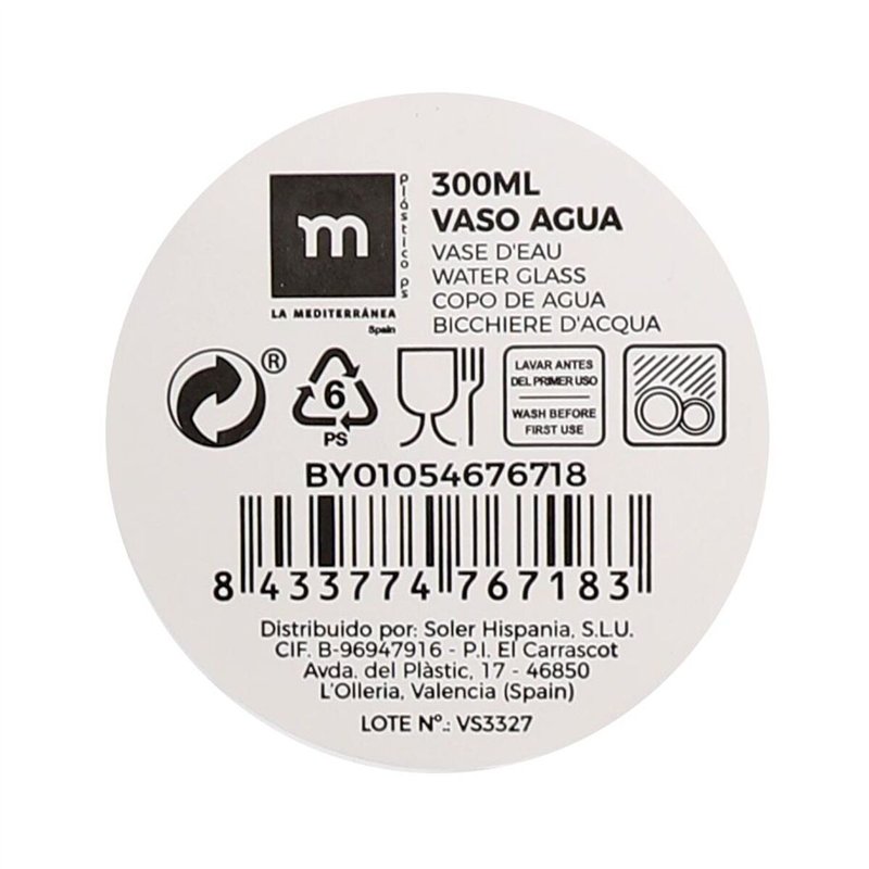 Image secondaire de Verre d'eau La Mediterránea 0,3 L (24 Unités)
