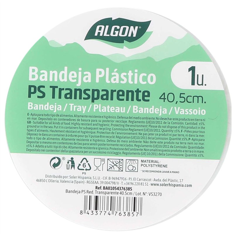 Image secondaire de Service de vaisselle Algon 40,5 x 40,5 x 1,7 cm Rond (18 Unités)