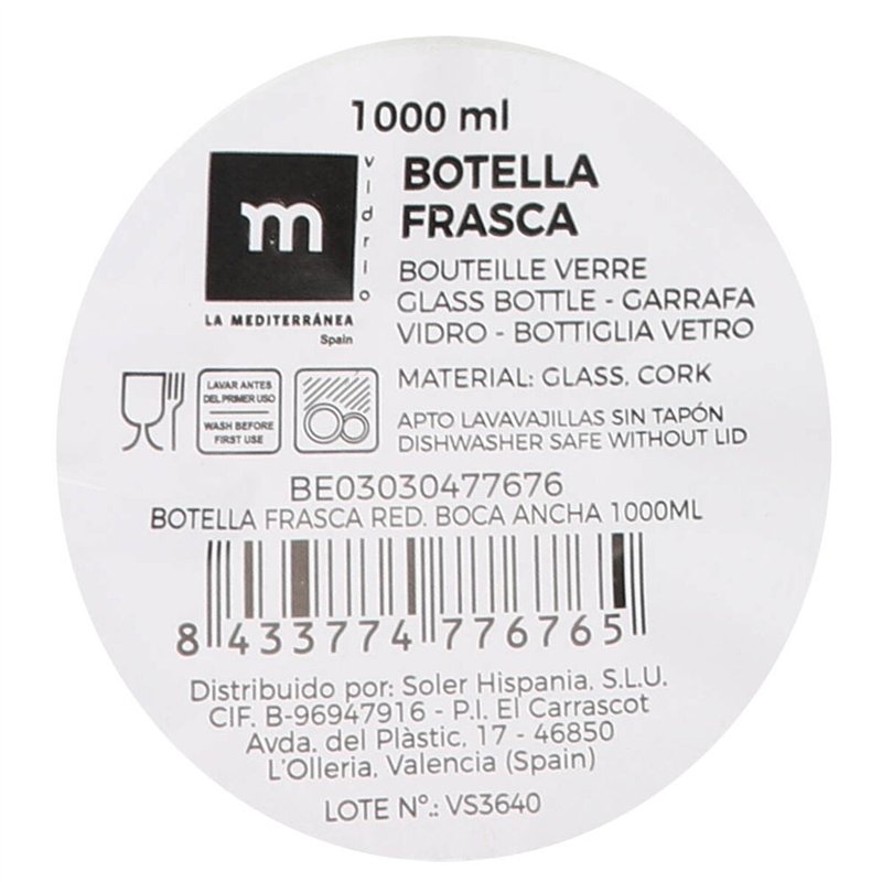 Image secondaire de Bouteille en Verre La Mediterránea 1 L (12 Unités)