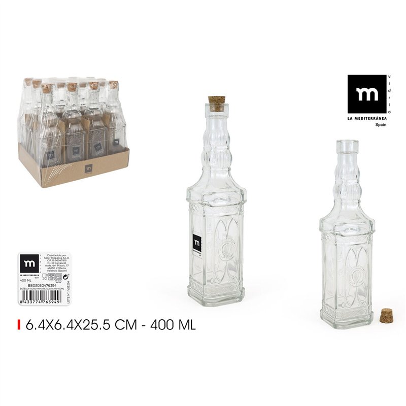 Image secondaire de Bouteille en Verre La Mediterránea verre 400 ml (24 Unités)