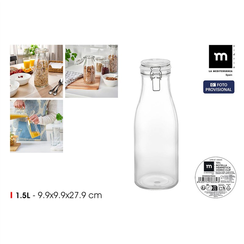 Image secondaire de Bouteille en Verre La Mediterránea verre 1,5 L (6 Unités)