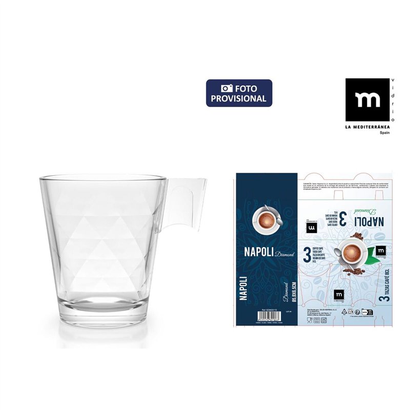 Image secondaire de Lot de tasses La Mediterránea Napoli diamond 3 Pièces (24 Unités)