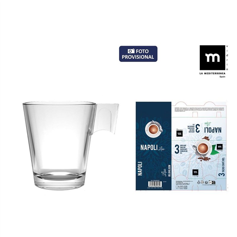 Image secondaire de Lot de tasses La Mediterránea Napoli liso 3 Pièces (24 Unités)