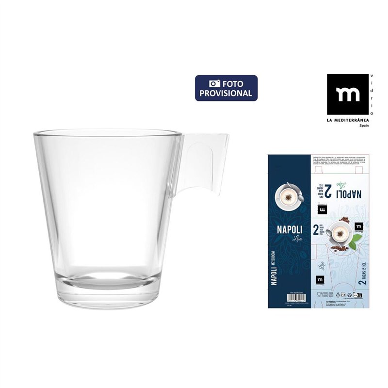 Image secondaire de Lot de tasses La Mediterránea Napoli liso 2 Pièces (36 Unités)