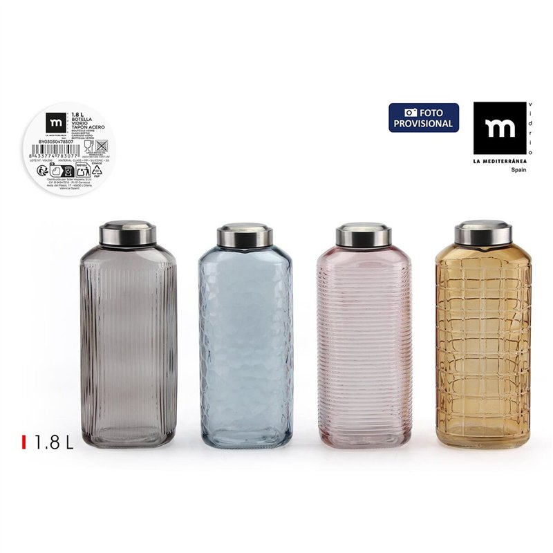 Image secondaire de Bouteille en Verre La Mediterránea verre 1,8 L (8 Unités)