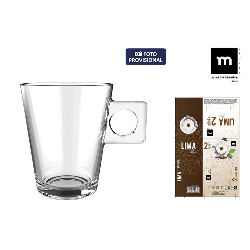 Image secondaire de Lot de tasses La Mediterránea Lima liso 2 Pièces (36 Unités)
