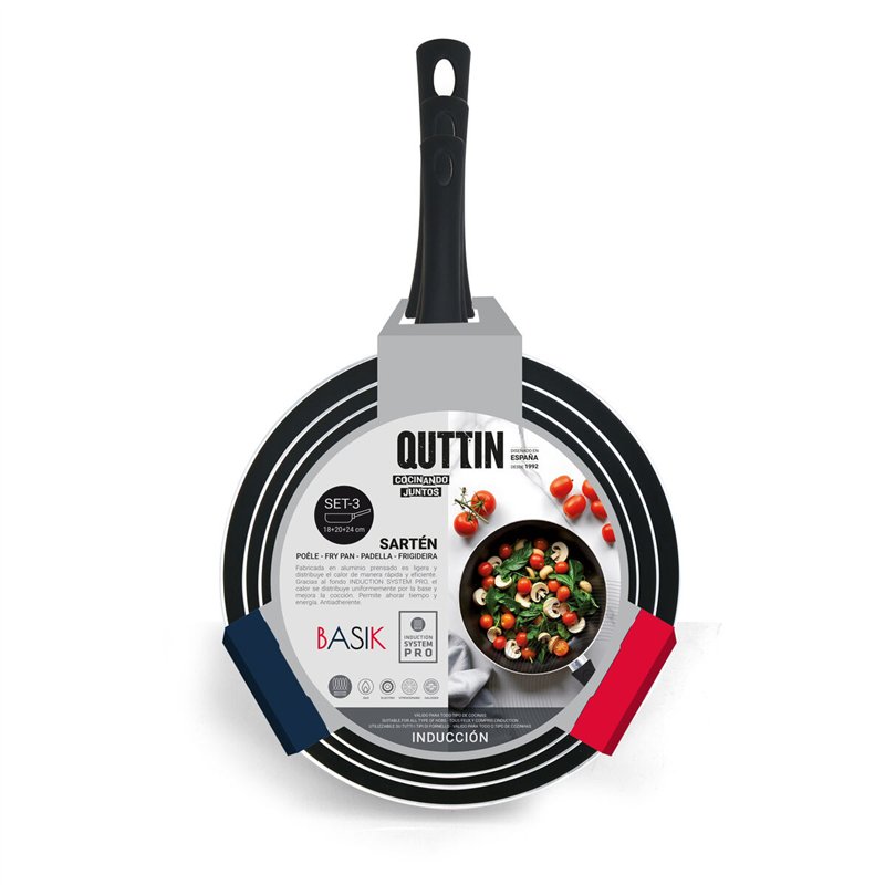 Image secondaire de Ensemble de poêle Quttin Aluminium 24 cm 3 Pièces (4 Unités)