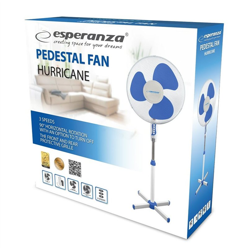 Image secondaire de Ventilateur sur Pied Esperanza EHF001WB Bleu Blanc 50 W