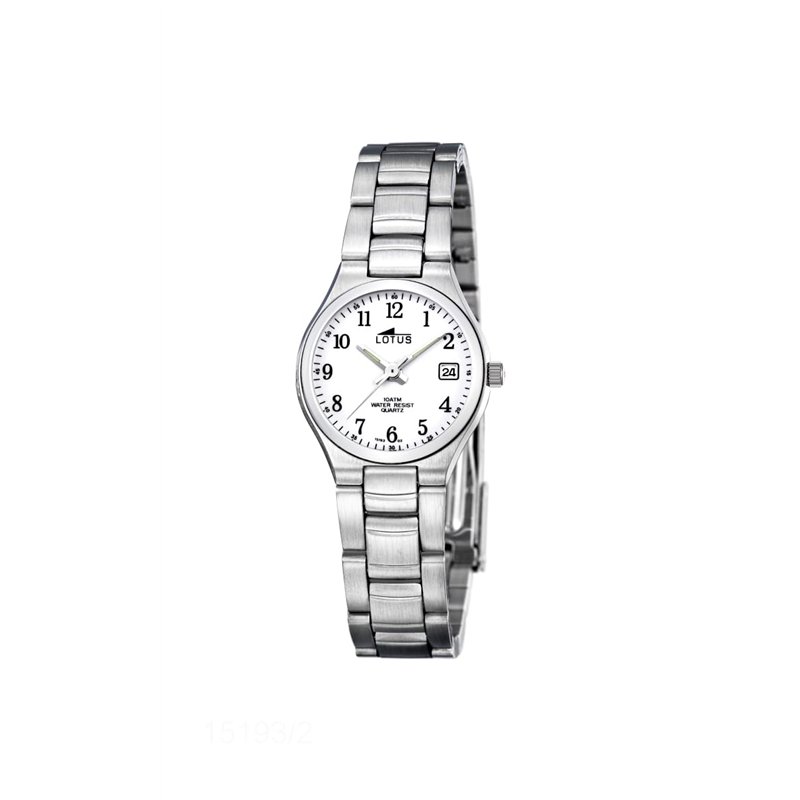 LOTUS 15193-2 - Montre Bracelet pour Femme, Bracelet en Acier Inoxydable, Couleur Argent, Blanc, Bracelet