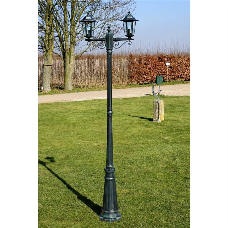 Image secondaire de vidaXL Lampe Extérieure Double Hauteur 215 cm Lampadaire Lampe de Jardin