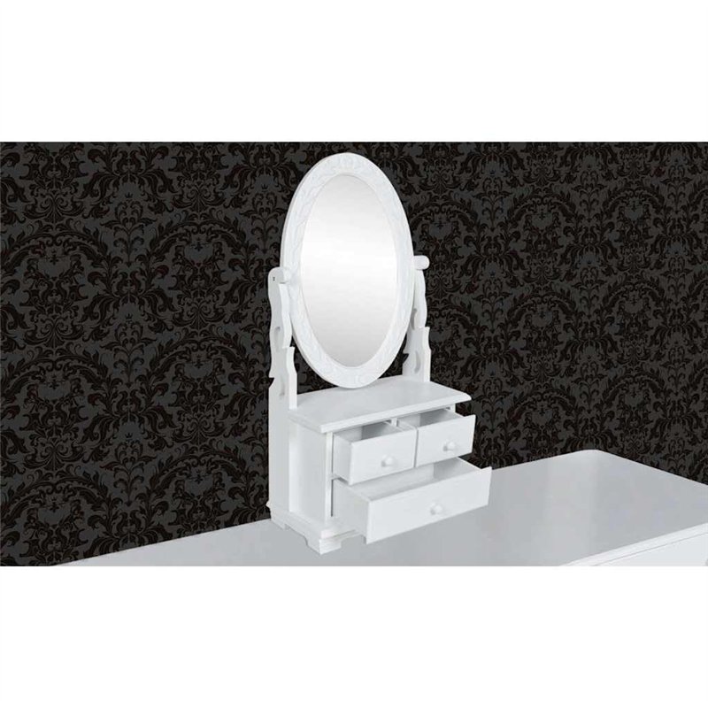 Image secondaire de vidaXL Coiffeuse avec Miroir Pivotant Table de Maquillage MDF Commode Buffet