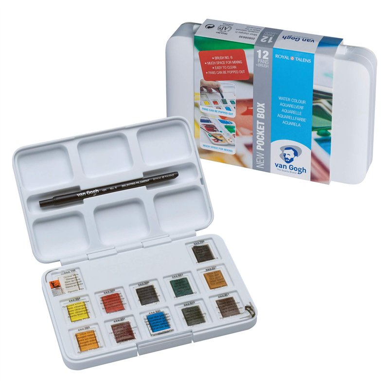 Image secondaire de Set de peinture aquarelle Van Gogh, boîte de poche en plastique, 12 demi-pans Sélection générale