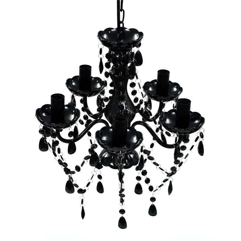 vidaXL Lustre avec 5 Ampoules Cristal Plafonnier Lumière Salon Chambre Maison