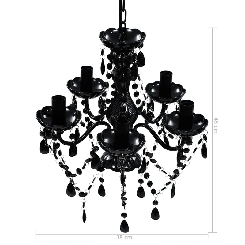 Image secondaire de vidaXL Lustre avec 5 Ampoules Cristal Plafonnier Lumière Salon Chambre Maison