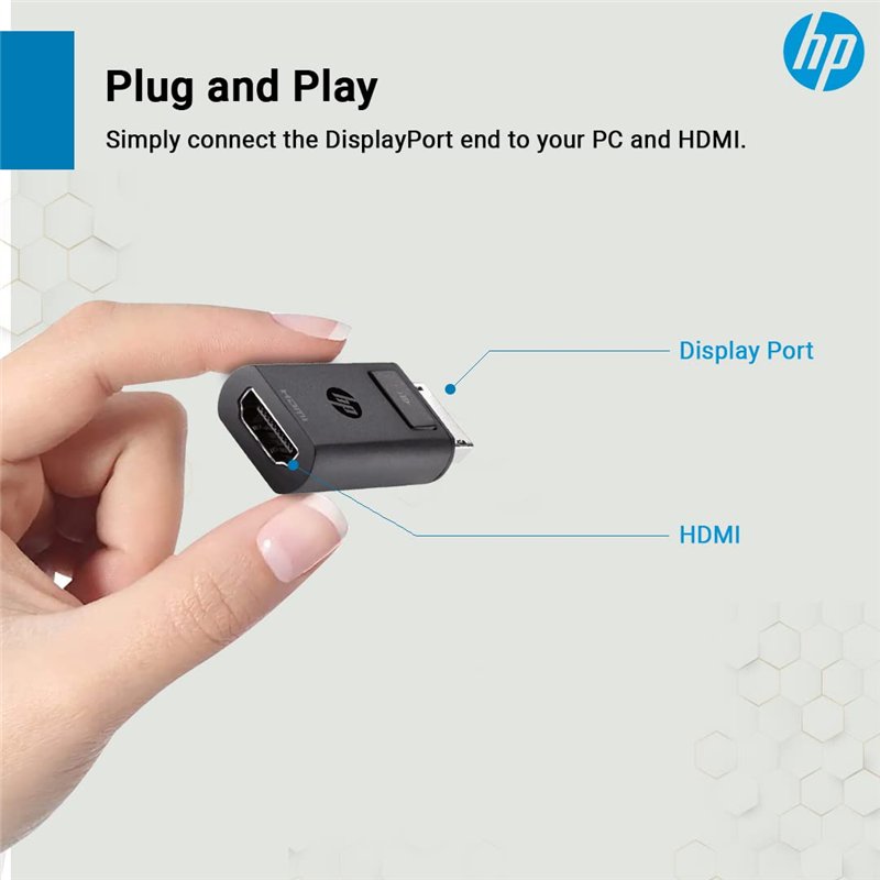 Image secondaire de Hewlett Packard - HP DisplayPort to HDMI Adapter - Adaptateur audio vidéo - DisplayPort HDMI - pour EliteBook Revolve 810 G2 Tab