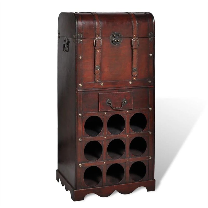 vidaXL Casier Bouteilles Rangement 9 Bouteilles Bois Cuisine Bibliothèque Vin