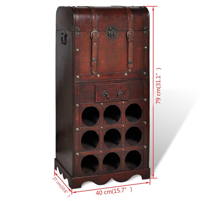Image secondaire de vidaXL Casier Bouteilles Rangement 9 Bouteilles Bois Cuisine Bibliothèque Vin