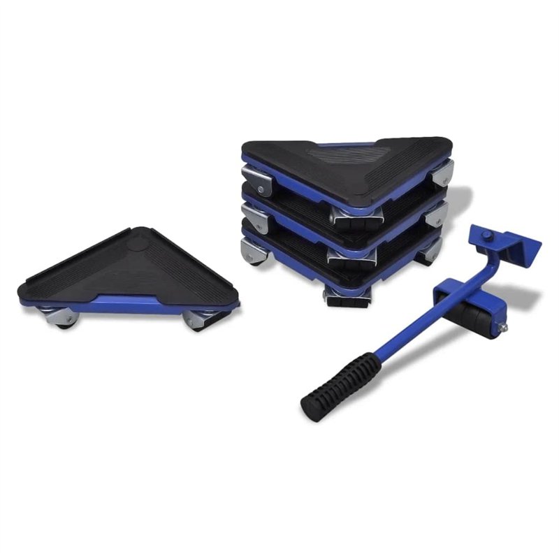 vidaXL Kit de déplacement de Meuble, 1 Levier et 4 Coins roulants