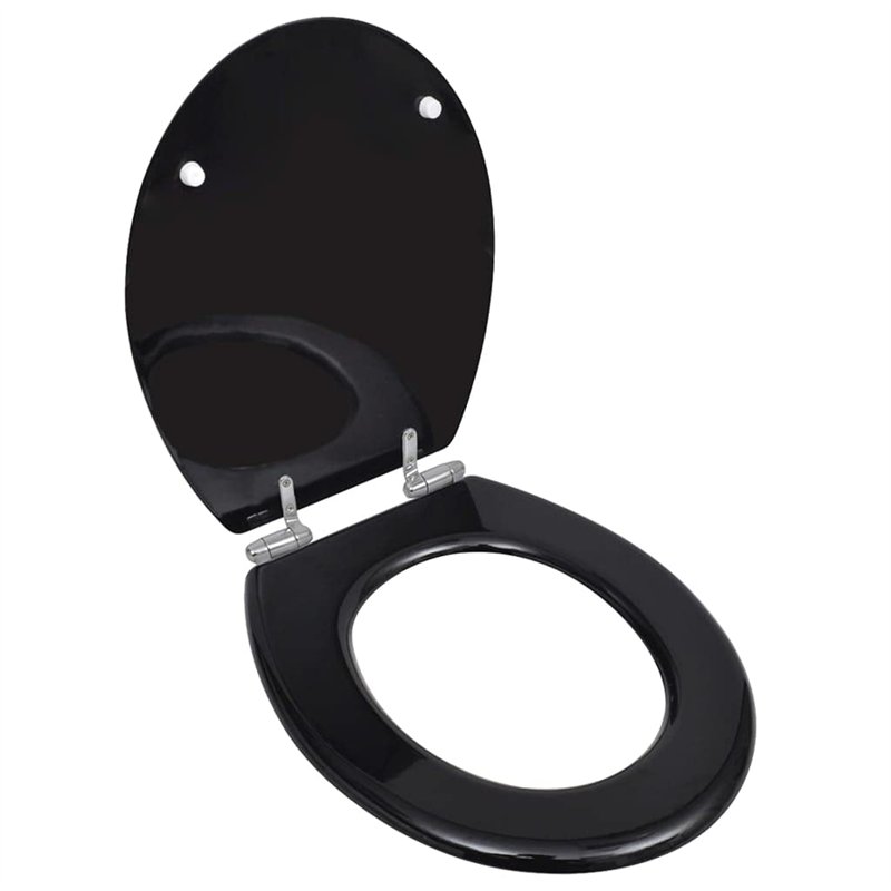 vidaXL Abattant WC à Fermeture Amortie Noir Lunette de Toilette Salle de Bain