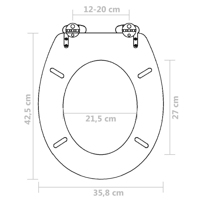Image secondaire de vidaXL Abattant WC à Fermeture Amortie Noir Lunette de Toilette Salle de Bain