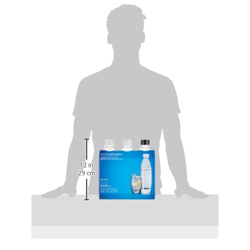 Image secondaire de SodaStream Bouteilles fusionnées pour gazéificateur Source, Play, Power, Spirit, Fizzi, 1 litre, lot de 3 (3 x 1 L)