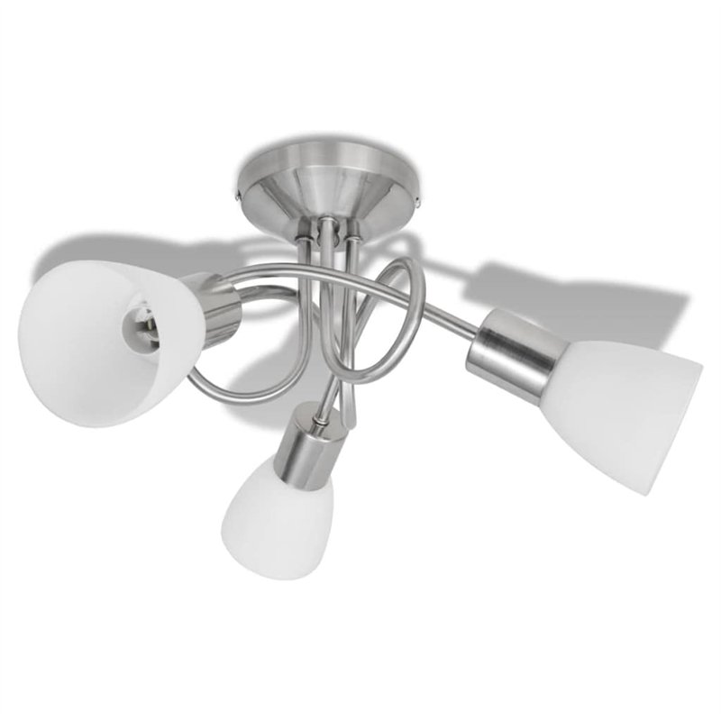vidaXL Plafonnier Abat-jour Verre 3 Ampoules Luminaire Lampe Suspension Lustre