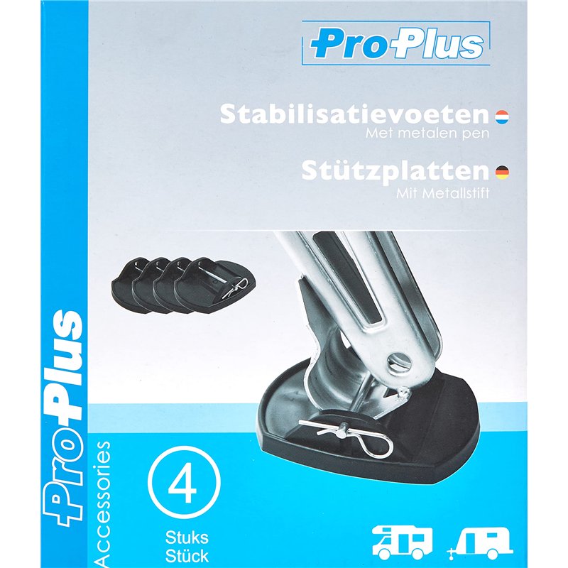 Image secondaire de ProPlus Pieds de vérin stationnement avec broche métal jeu de 4 pièces