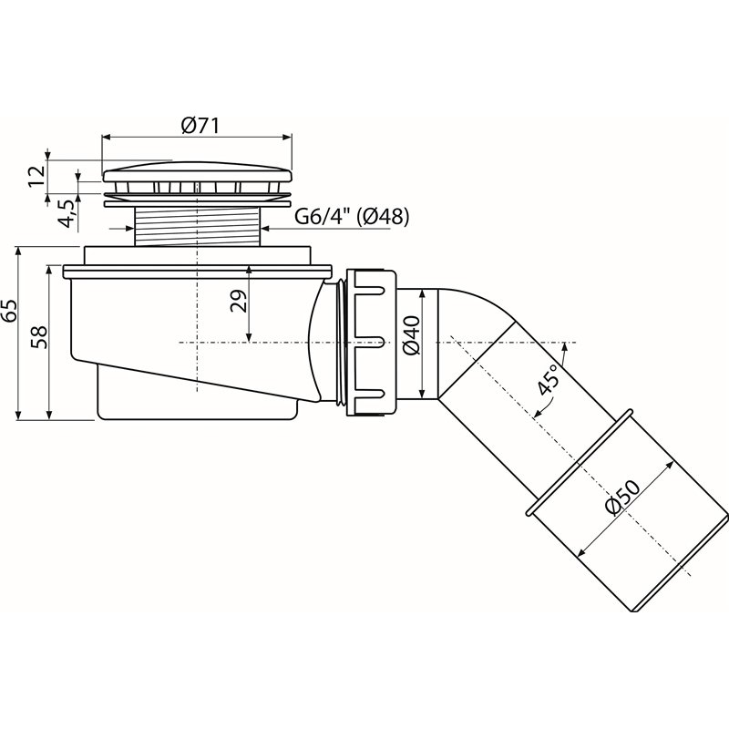 Image secondaire de Alcaplast A471CR-50 Bonde d'écoulement, Chrom